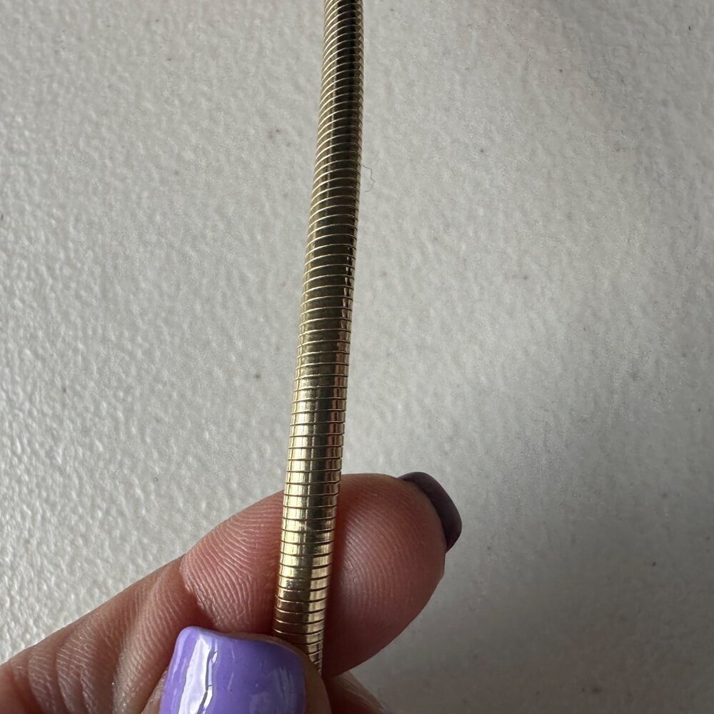 Vintage Stretch Oval Buckle Metal Coil Belt Gold Womens Size XS 80's 90's Glam - Picture 5 of 8